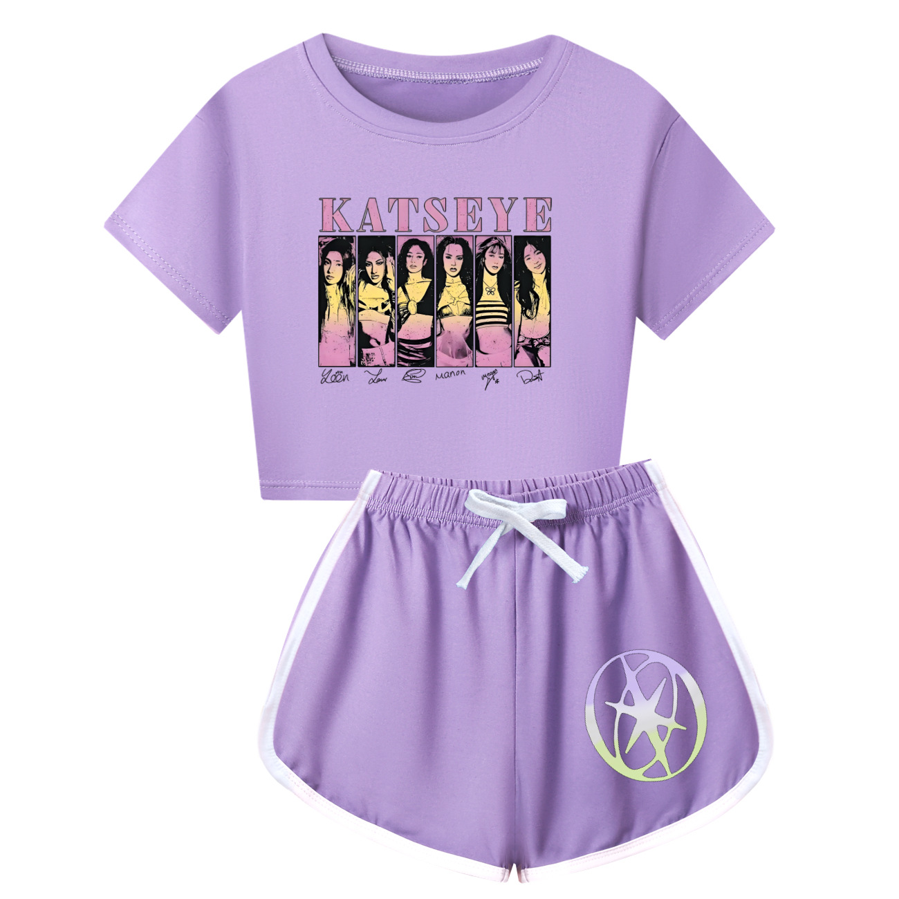 Baby Products Korea - Katseye Merch Çocuklar Tshirt Pantolon Moda